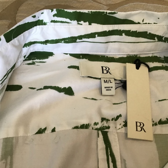 Banana Republic Moss Green and White Patterned Dress, NWT - Picture 6 of 14